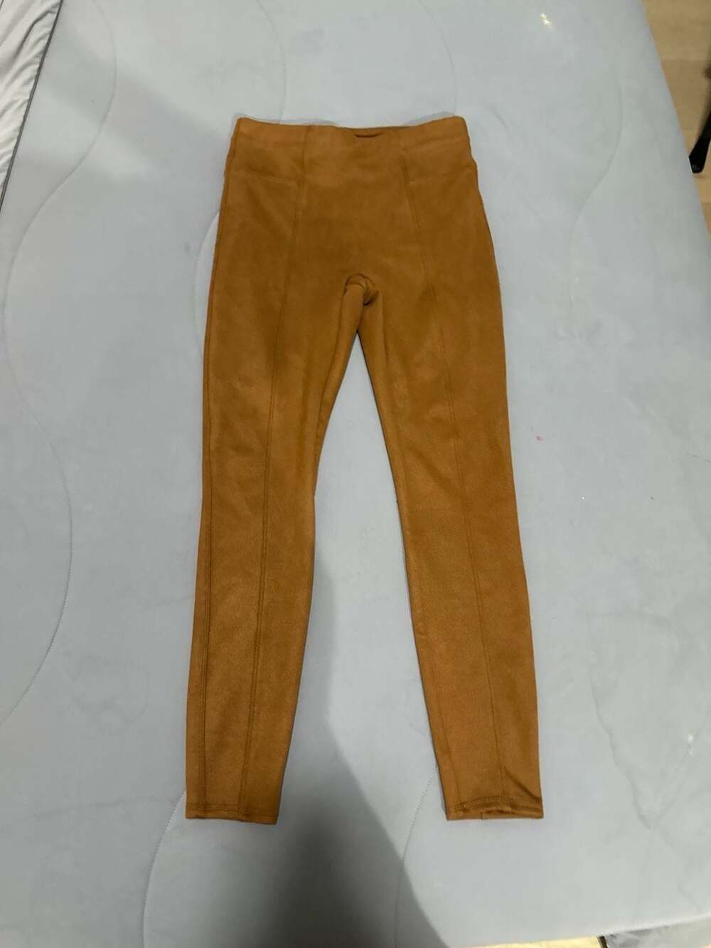 SPANX Faux Suede Leggings in Rich Caramel Size M